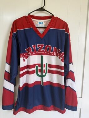 Arizona Vintage Hockey Jersey - Red, Navy, White long sleeve